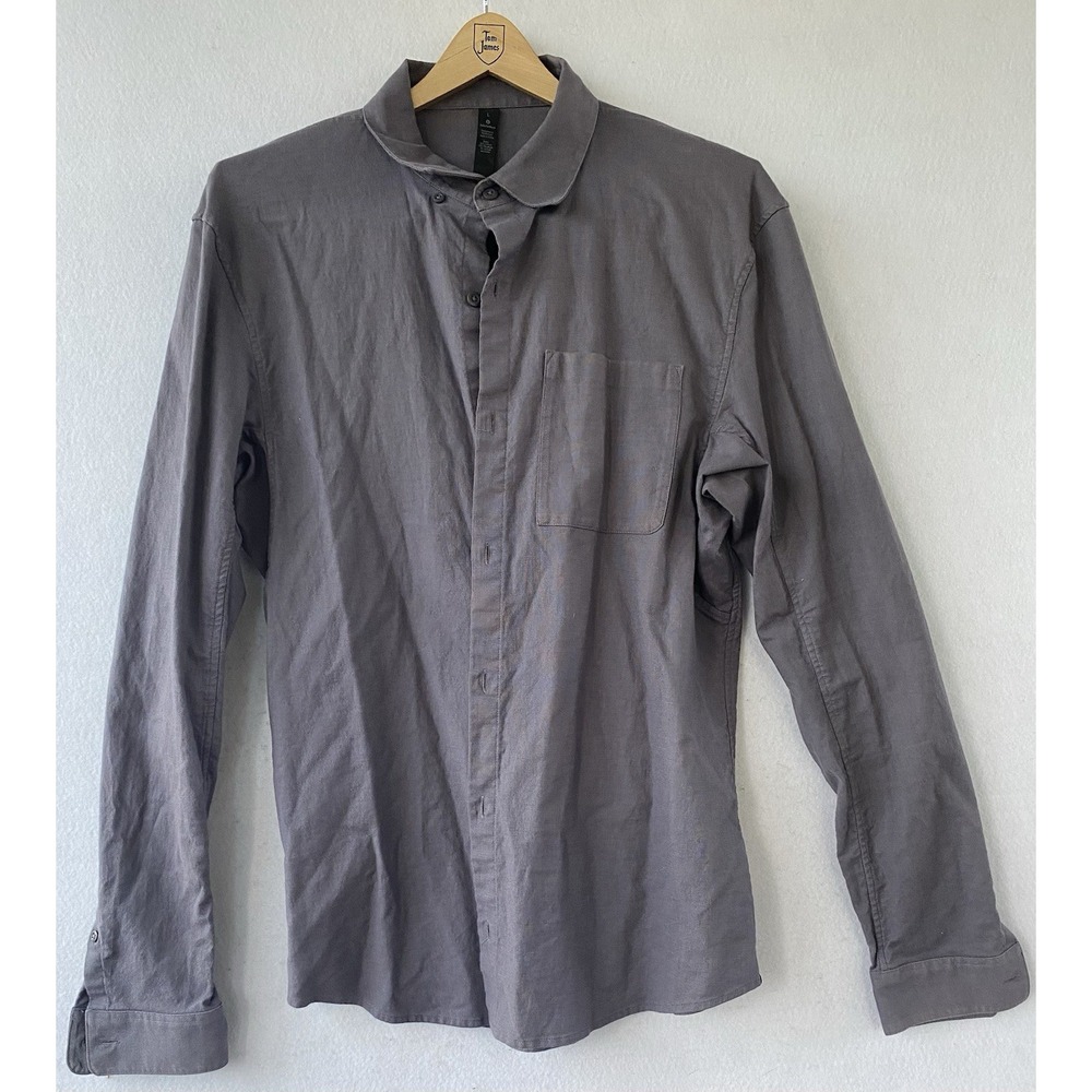 Lululemon Shirt Gray Commission Button Up Classic Fit Mens Large Casual